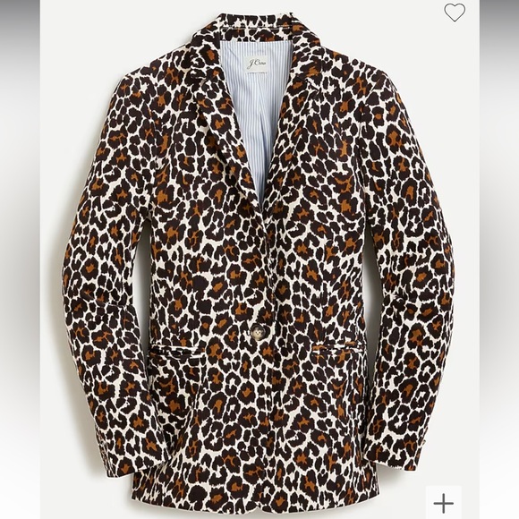 NWT J. CREW Leopard Print Corduroy Stretch Classic Parke - Picture 1 of 2